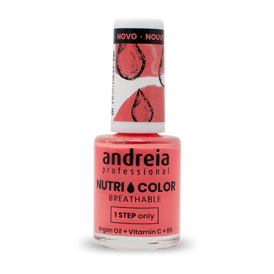 Frasco coral de verniz de unhas Andreia Professional Nutri Color