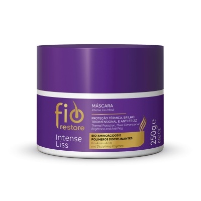 Máscara capilar Fio Restore Intense Liss em embalagem roxa