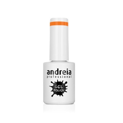 Frasco branco de verniz gel para unhas com tampa branca e anel laranja