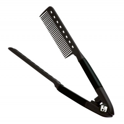 Pente preto em plástico com alça articulada