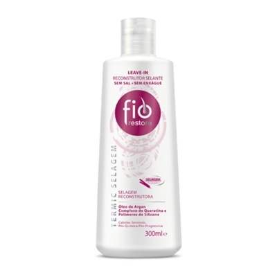 Frasco branco de leave-in Fio Restore Selagem Reconstutora 300 ml