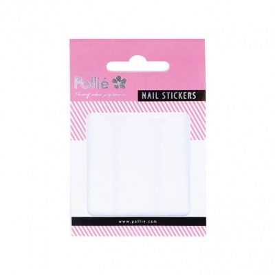 embalagem rosa e branca de autocolantes para unhas Pollié