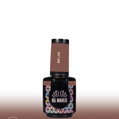 Frasco de verniz de unhas GL NAILS castanho com texto BEIJO