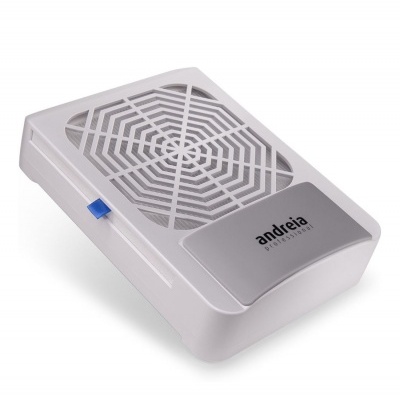 Aspirador de unhas branco com grelha e botão azul