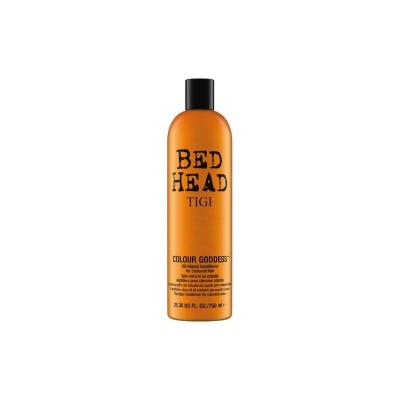 Frasco laranja Bed Head TIGI Colour Goddess condicionador para cabelos pintados