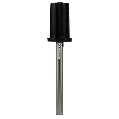 Broca ou ferramenta metálica com cabo preto e inscrição ESTEK