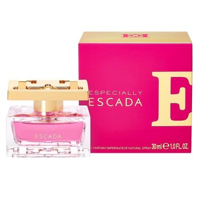 Perfume Escada Especially 30 ml com caixa cor-de-rosa e dourada
