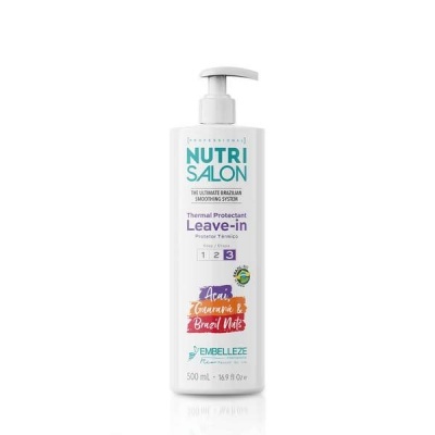 Frasco branco com doseador do produto Nutri Salon Leave-in