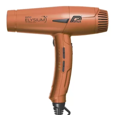 Secador de cabelo Parlux ELYSIUM laranja com texto e botões pretos