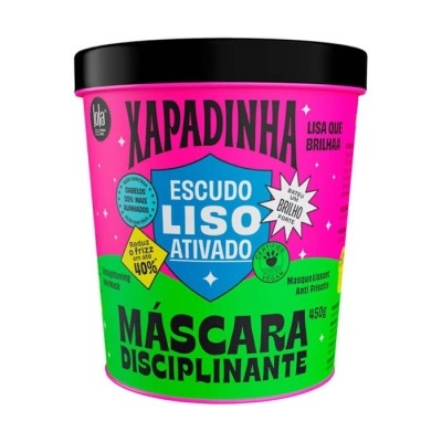 Pote de máscara disciplinante Xapadinha em rosa e verde com tampa preta