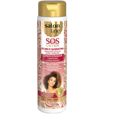 Condicionador Salon Line SOS Cachos 300ml com embalagem branca e dourada