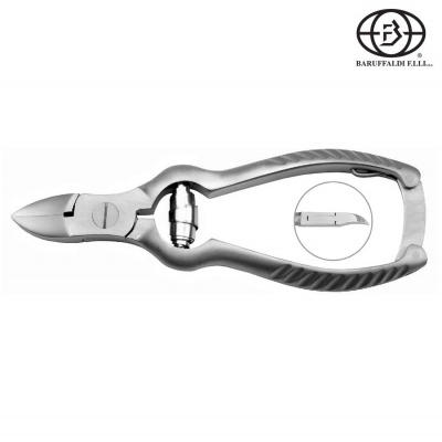 Alicate de aço inoxidável com cabo ergonómico e lâmina de corte, marca Baruffaldi Ello