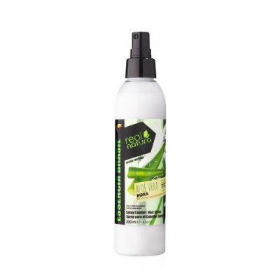 Spray capilar Real Natura Aloe Vera Hidra 200 ml em frasco branco com tampa preta