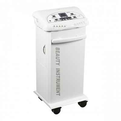 Máquina branca para estética com painel e texto 'BEAUTY INSTRUMENT'