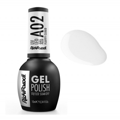 Frasco de esmalte gel Rickiparodi A02 com amostra da cor