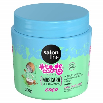 Máscara de hidratação para cabelo Salon Line #todecacho coco plástico azul e verde 500g