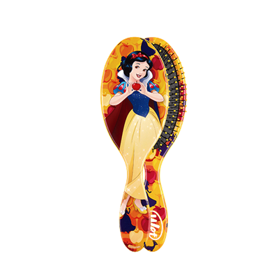 Escova de cabelo com imagem da Branca de Neve e cerdas pretas e vermelhas