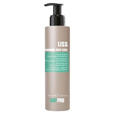 Frasco de leite alisador para cabelo LISS Hair Care da KAY PRO