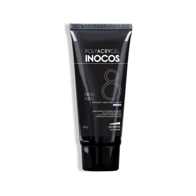 Frasco tubular preto de plástico INOCOS POLYACRYGEL 60g.