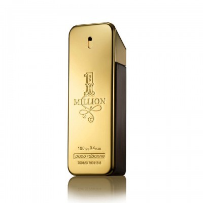 Frasco de perfume dourado 1 MILLION de Paco Rabanne