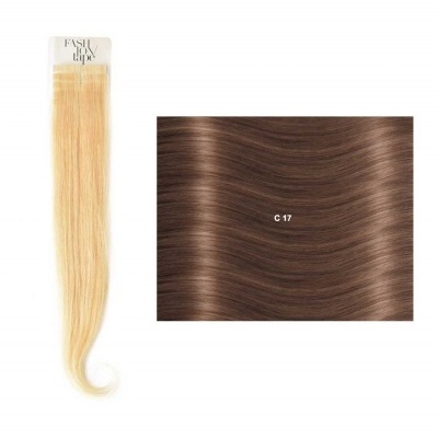 Extensões de cabelo loiro claro e castanho, textura lisa