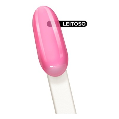 Verniz de unha rosa leitoso em palito branco