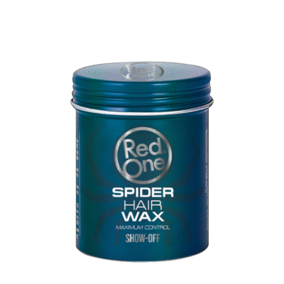 Frasco azul metálico de Red One Spider Hair Wax para cabelo