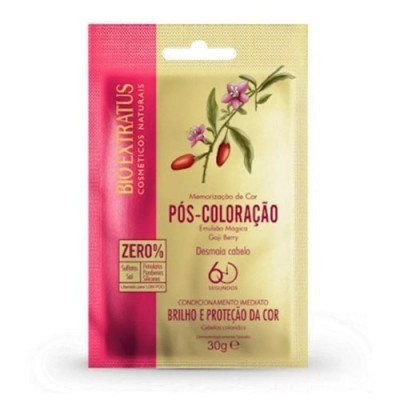 Embalagem de pó-coloração para cabelo BIOEXTRATUS com ilustração de bagas de Goji