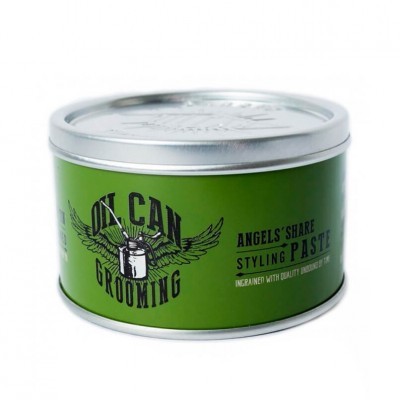 Pasta de cabelo On Can Grooming Angels' Share embalagem verde e prateada