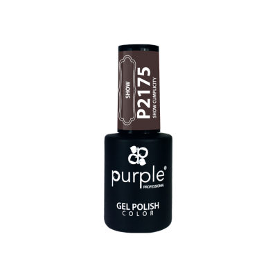 Verniz gel para unhas Purple Professional preto com tampa castanha