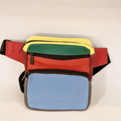 Bolsa cinto multi cor com fechos zip e marca Soniko