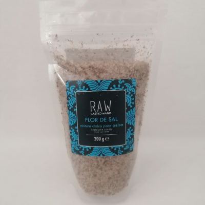 Pacote de flor de sal RAW Castro Marim mistura cítrica para peixe