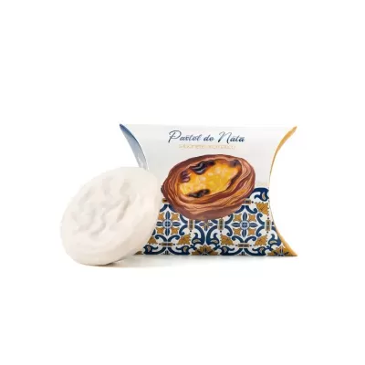 Sabonete aromático Pastel de Nata com embalagem ilustrada