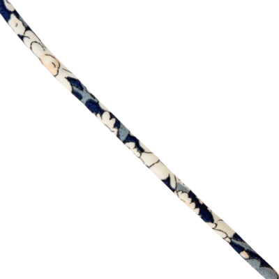 cadarço padrão floral azul branco bege sobre fundo branco