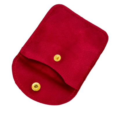 Estojo ou porta-moedas vermelho com fecho dourado