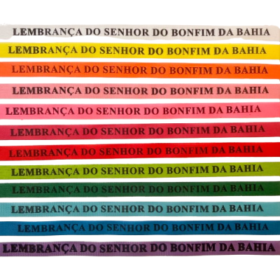 Fitinhas coloridas com texto LEMBRANÇA DO SENHOR DO BONFIM DA BAHIA