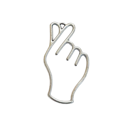 Clipe de papel em forma de mão com dedos cruzados