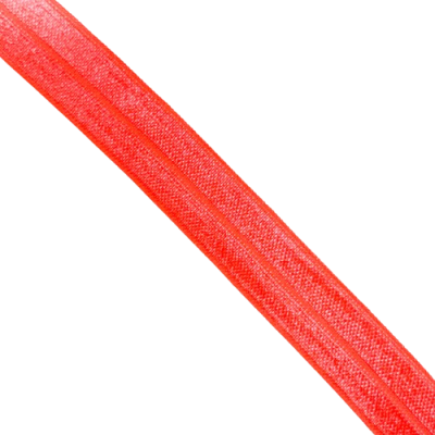 Fita vermelha elástica com costura ao meio