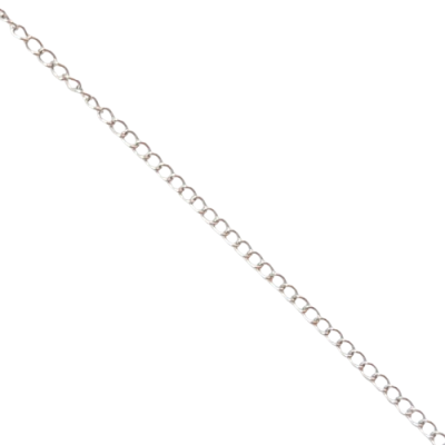 Corrente fina prateada de elos circulares