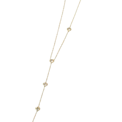 Colar dourado com pendentes de corações