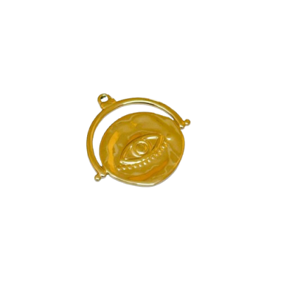 Pingente dourado com relevo de olho
