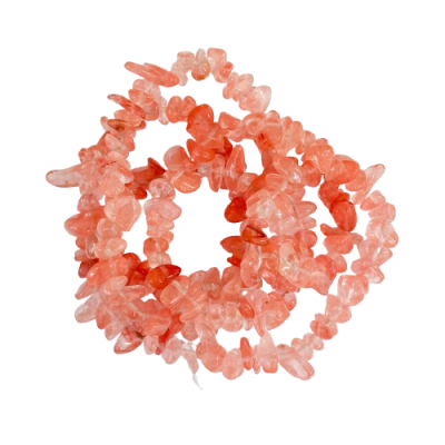 Colar ou pulseira de pedras rosas translúcidas irregulares