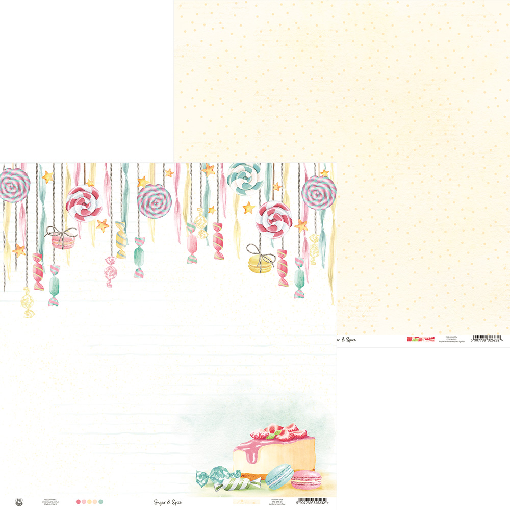 Papel de carta com doces coloridos e estrelas douradas