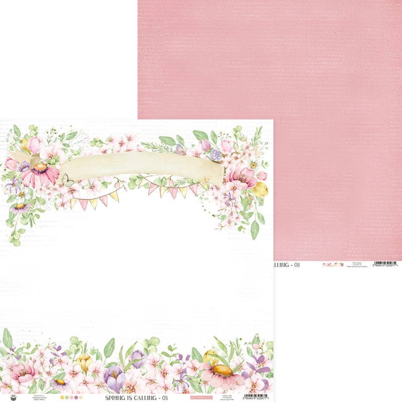 Papel decorativo para scrapbooking flores coloridas e textura rosa