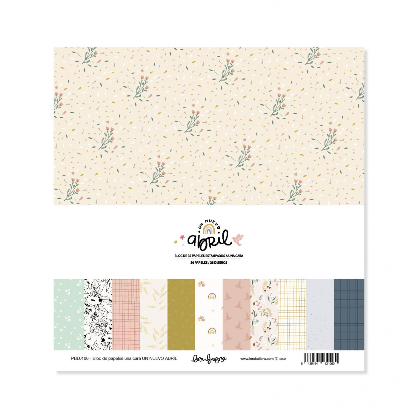 Papel decorativo para scrapbooking com vários padrões e cores pastel