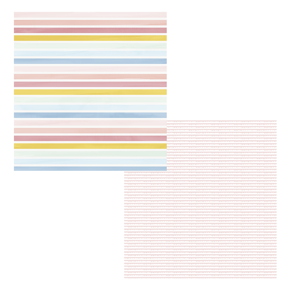 Papel decorativo com riscas coloridas e padrão de linhas paralelas rosa