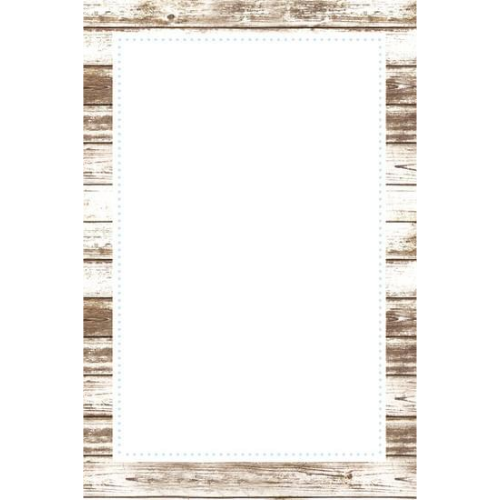 Moldura de madeira envelhecida com papel branco ao centro