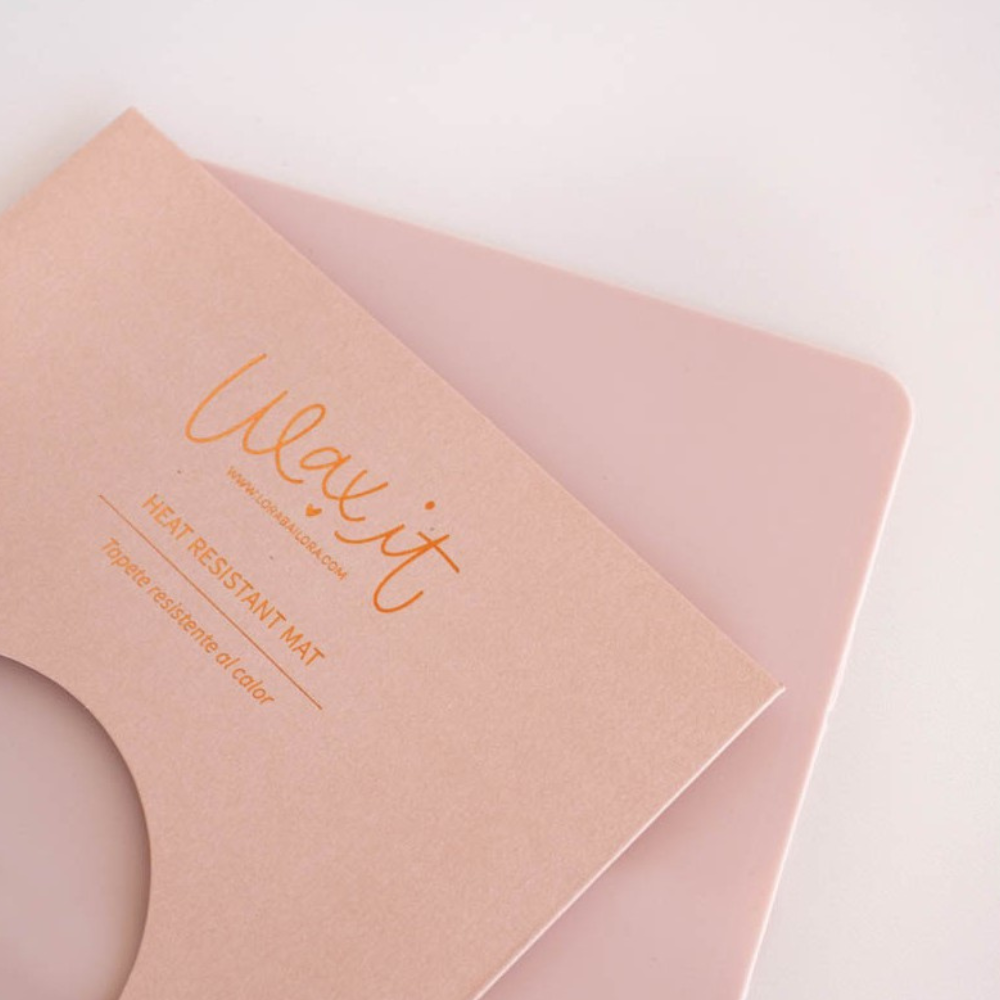 Tapete resistente ao calor rosa claro Waxit em embalagem de papel