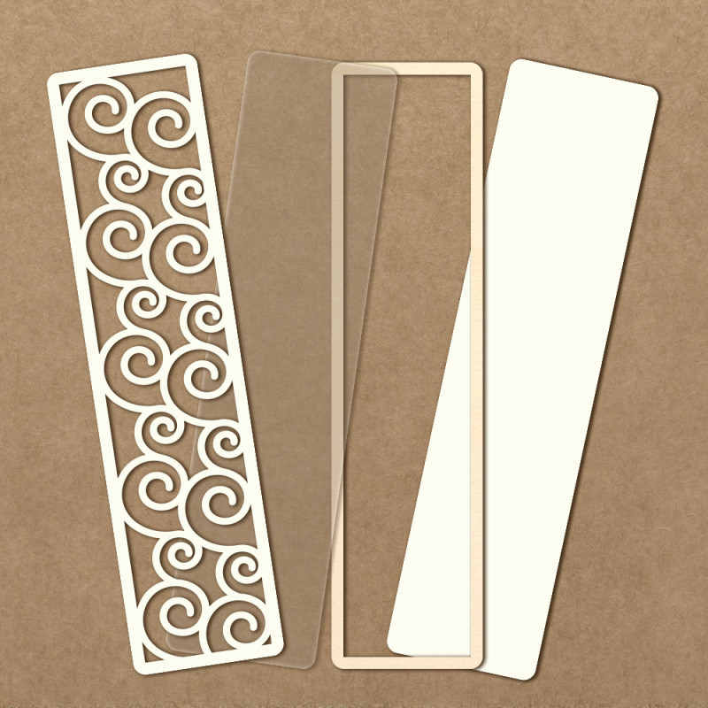 Marcadores de livros de papel com padrão e coloridos em fundo castanho