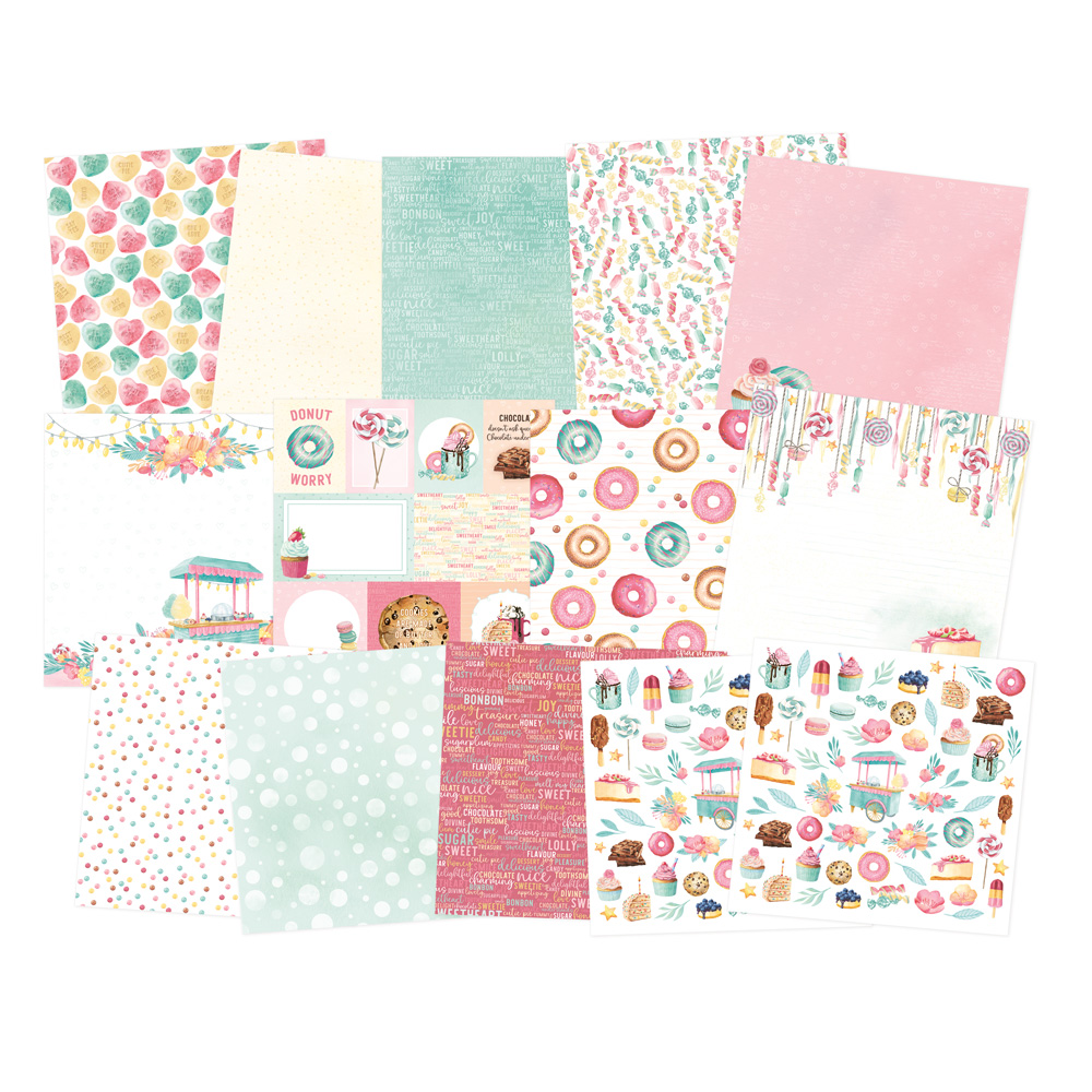 Conjunto de papéis decorativos coloridos para scrapbooking com vários padrões